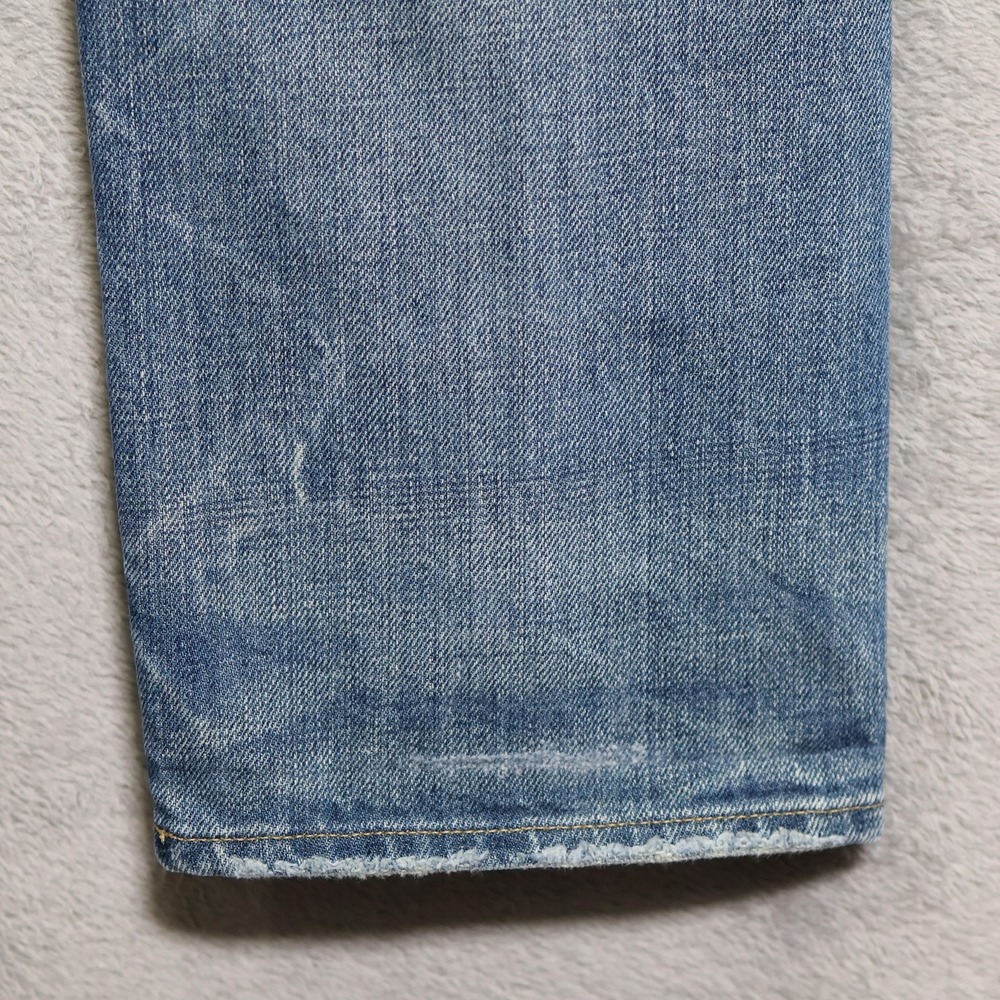 Polo Ralph Lauren Jeans Mens 34x32 Blue Sullivan Slim Denim Whiskering Distress - Picture 12 of 16